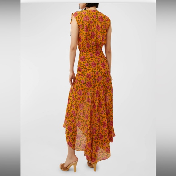 Veronica Beard Dovima Silk Dress | Orange Floral | NWT - Picture 4 of 6